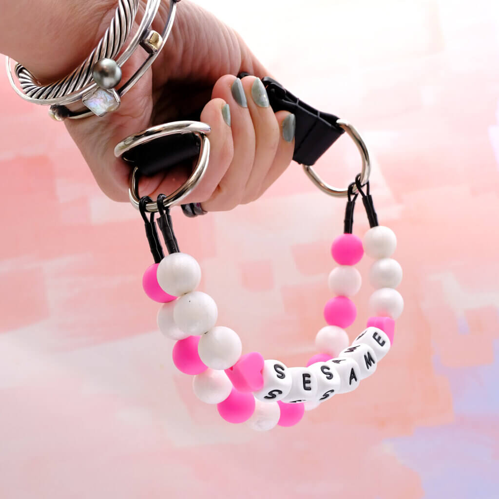 pink pearl bead friendship dog collar