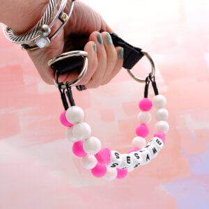 pink pearl bead friendship dog collar