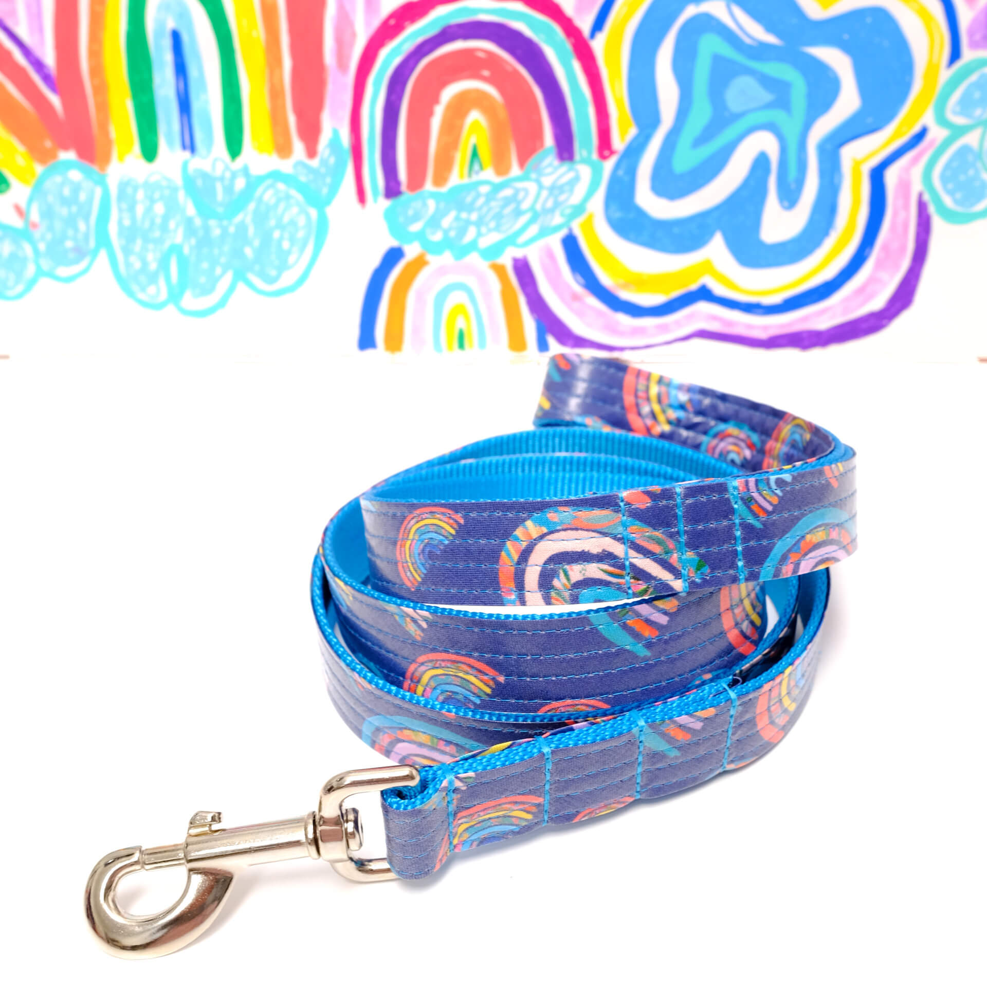 rainbow dog leash laminated custom
