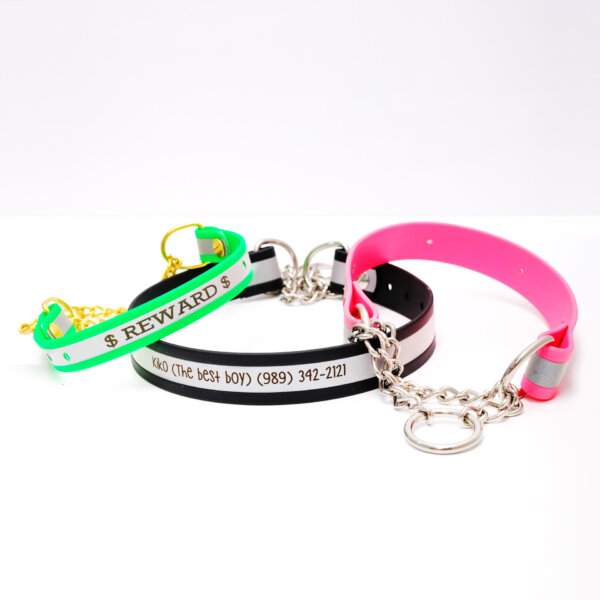 reflective martingale biothane custom collar
