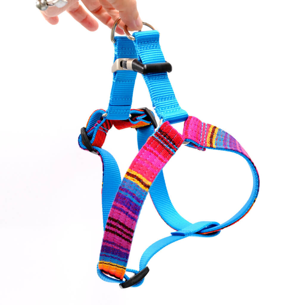 step in dog harness guatemalan fabric fiesta