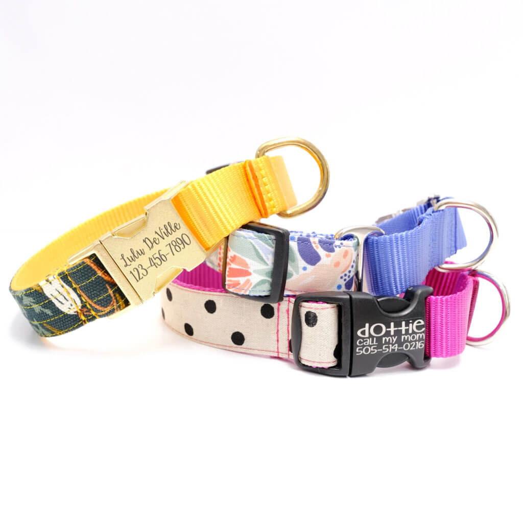 canvas dog collar martingale stack