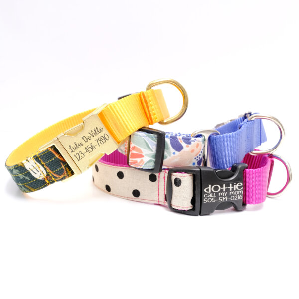 canvas dog collar martingale stack