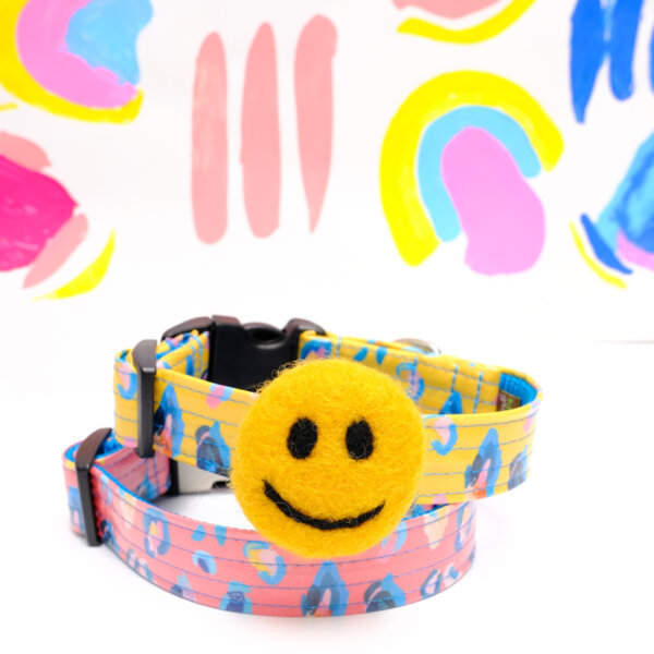 dog collar with smiley face savannah collar