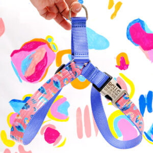 easy on dog harness pink leopard savannah