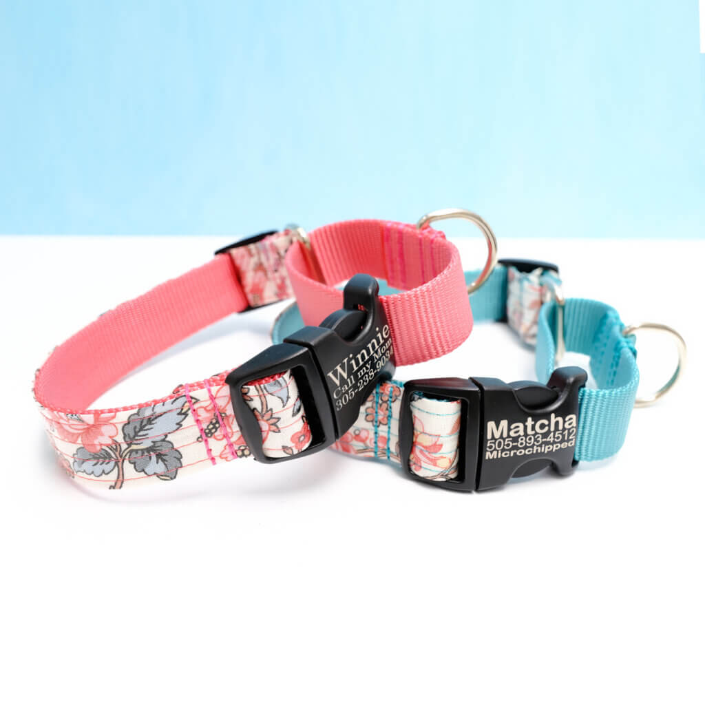 emma laminated feminine martingale dog collar