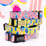 'Savannah' Leopard Laminated Cotton Dog Collar