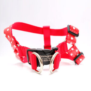 minnie polka dog step in harness customized