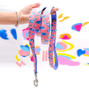 pink leapord dog leash savannah cat print