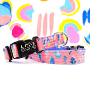 pink leopard dog collar custom savannah