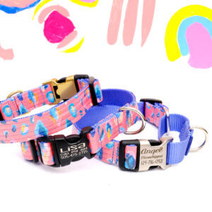 pink leopard dog collar martingale savannah