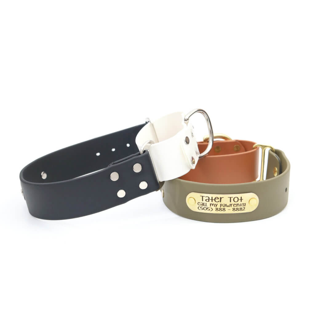 wide waterproof nameplate martingale collars