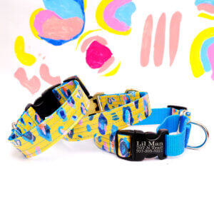 yellow leopard dog collar martingale savannah