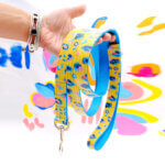 Leopard Print Laminated Cotton Dog Leash - 'Savannah'