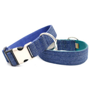 extra wide denim custom dog collars