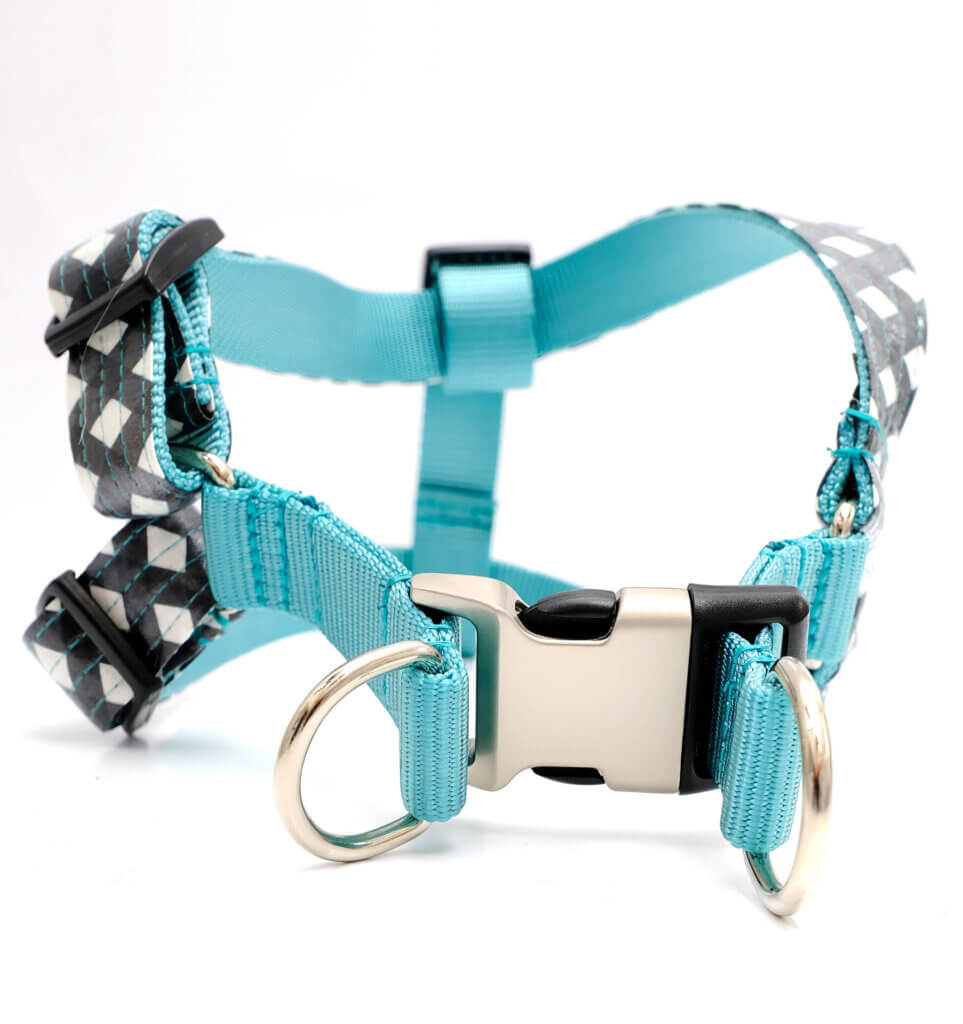 north step in dog harness laminated cotton