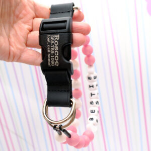beaded dog collar personalized rose gold