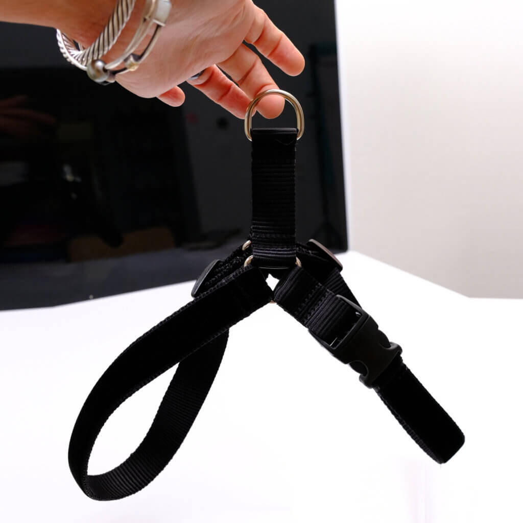 black velvet dog harness