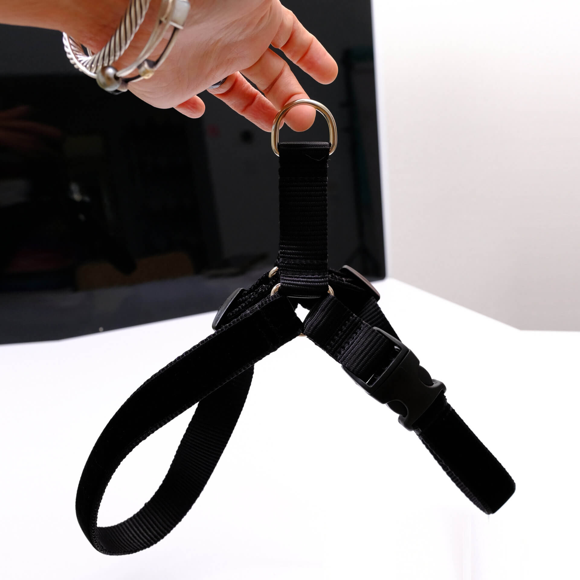 black velvet dog harness