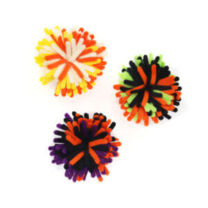 felt halloween dog collar accessories pom pom spooky