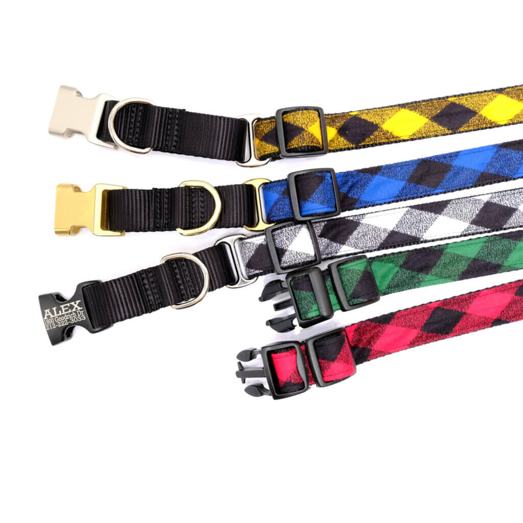 martingale dog collar buffalo plaid