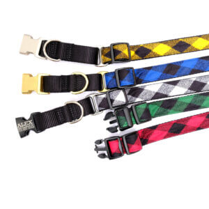 martingale dog collar buffalo plaid