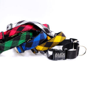 martingale dog collar buffalo plaid personalized