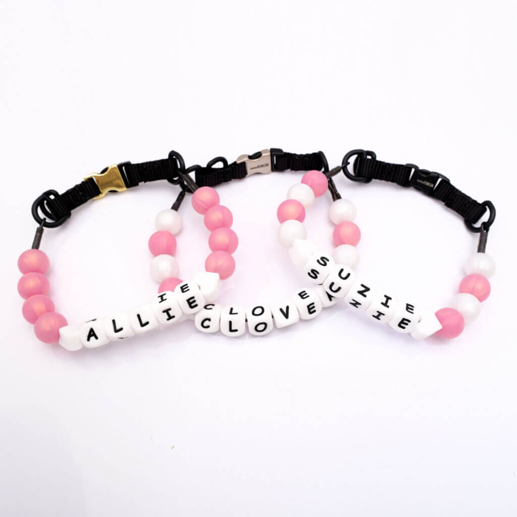 toy dog collar rose gold beads