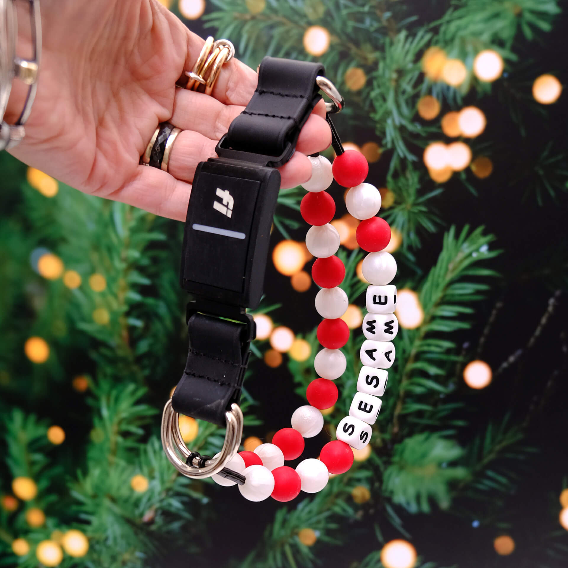 fi beaded dog collar holiday peppermint