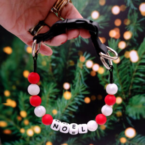 personalized beaded dog collar holiday peppermint