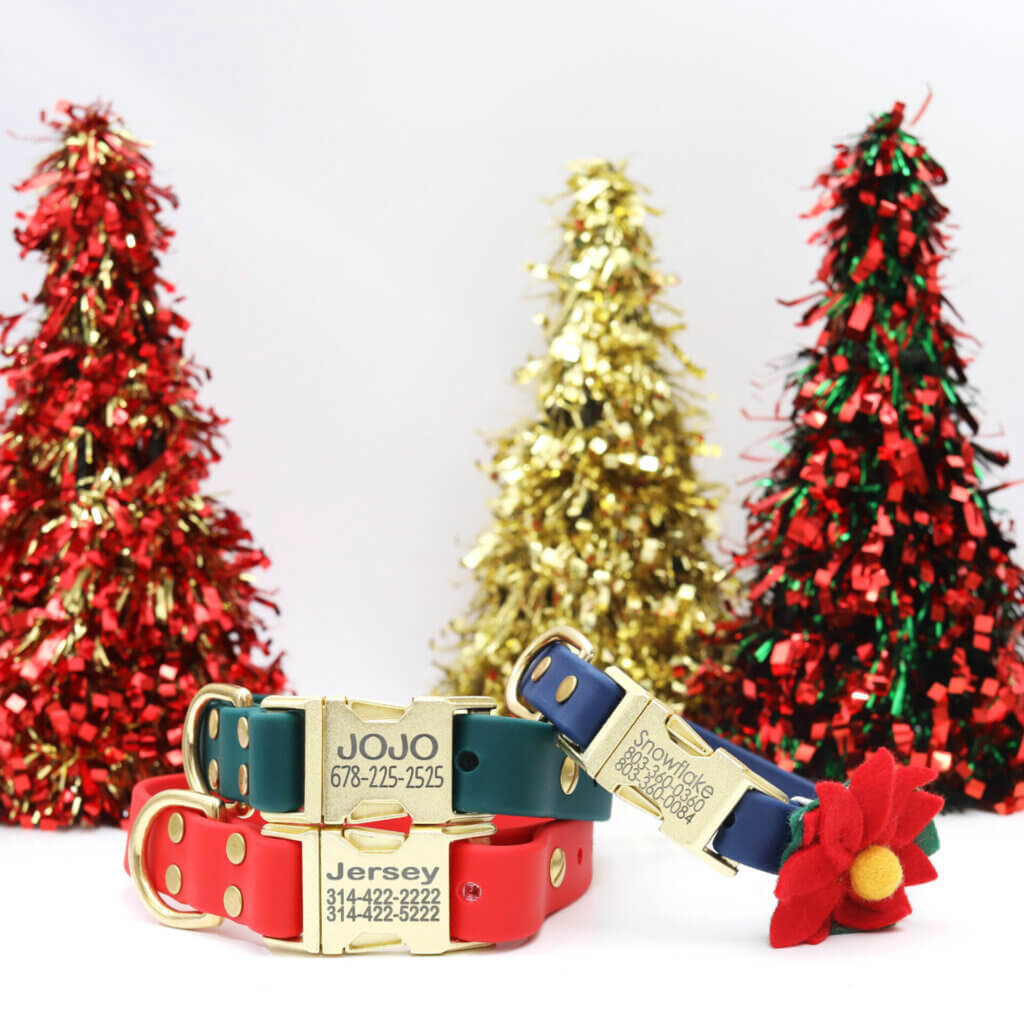 waterproof side release christmas collars
