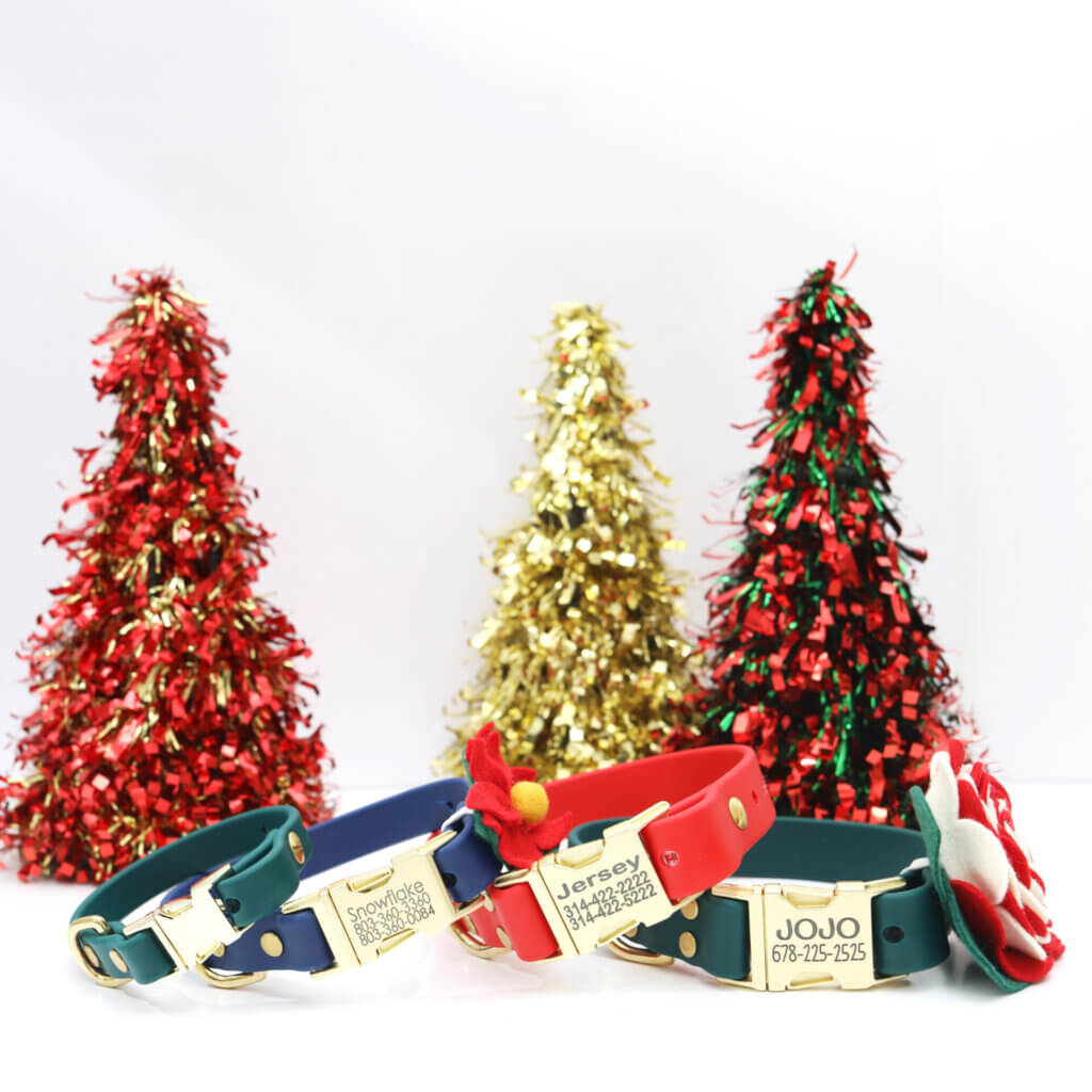 waterproof side release christmas collars holiday