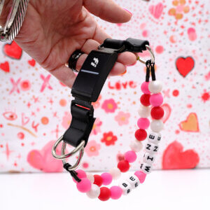Fi beaded dog collar be mine valentine hearts