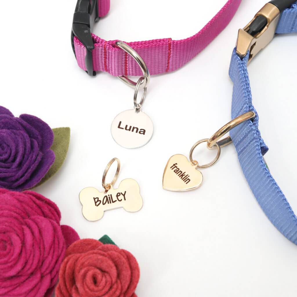 engraved id tags mimi green