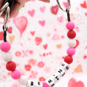 beaded dog collar be mine valentine 1 strand