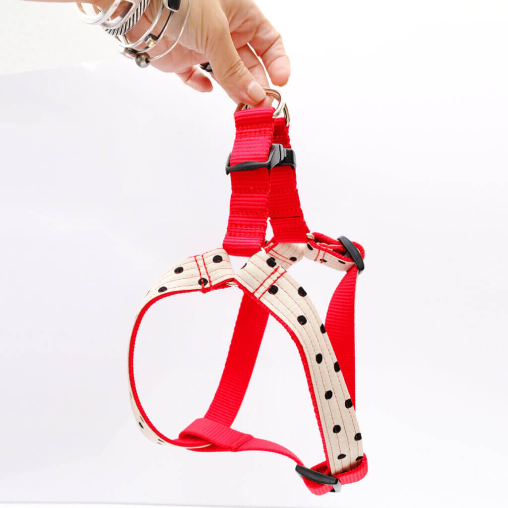 dottie canvas dog harness red
