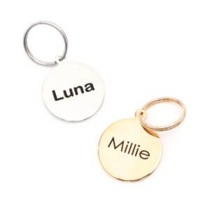 engraved large round id tags
