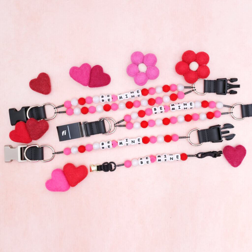flat lay be mine valentine collars brighter