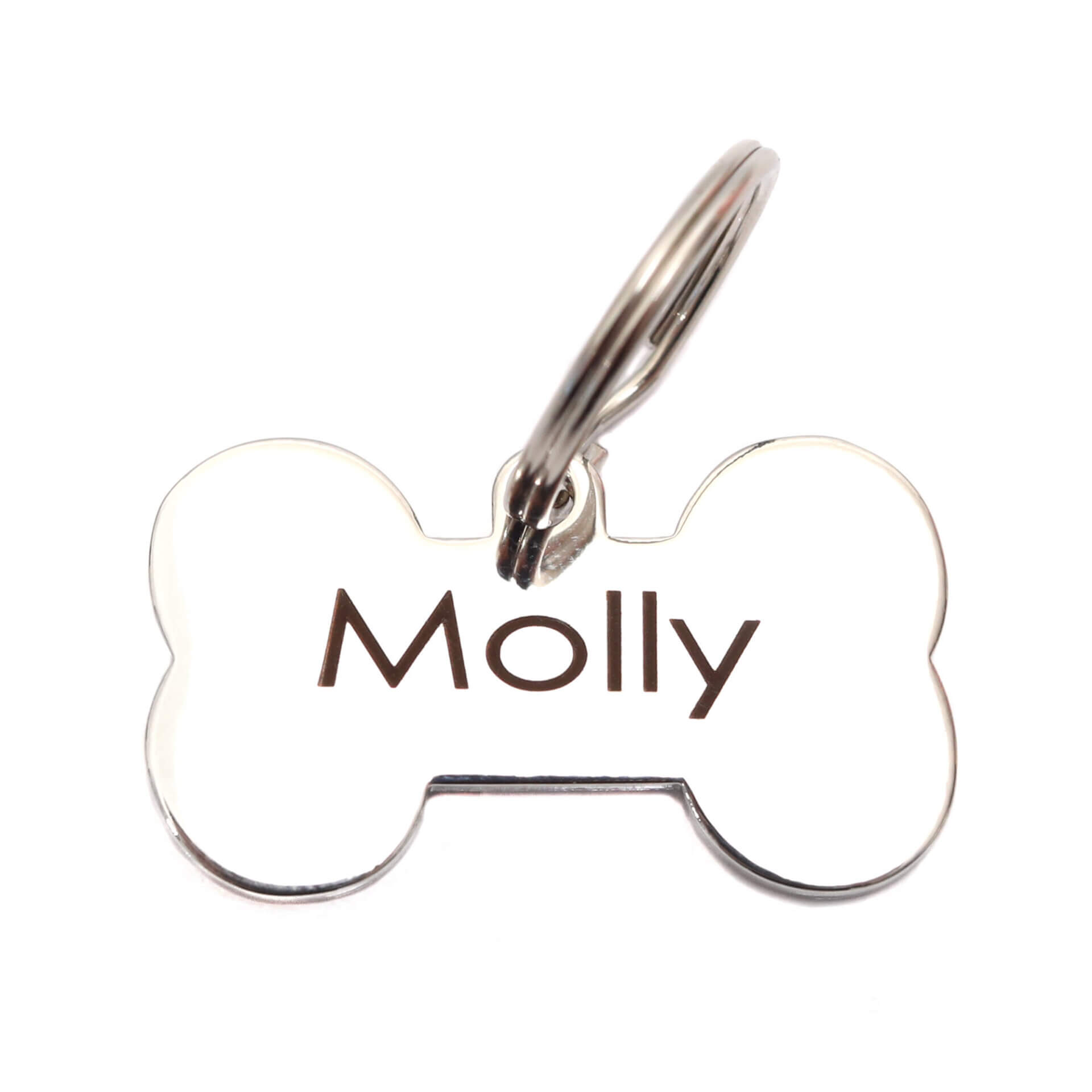large bone silver id tag w split ring (front)