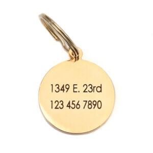 large round gold id tag w split ring (back)