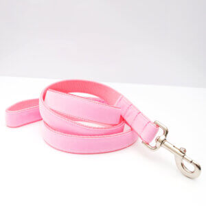 petal pink velvet dog leash
