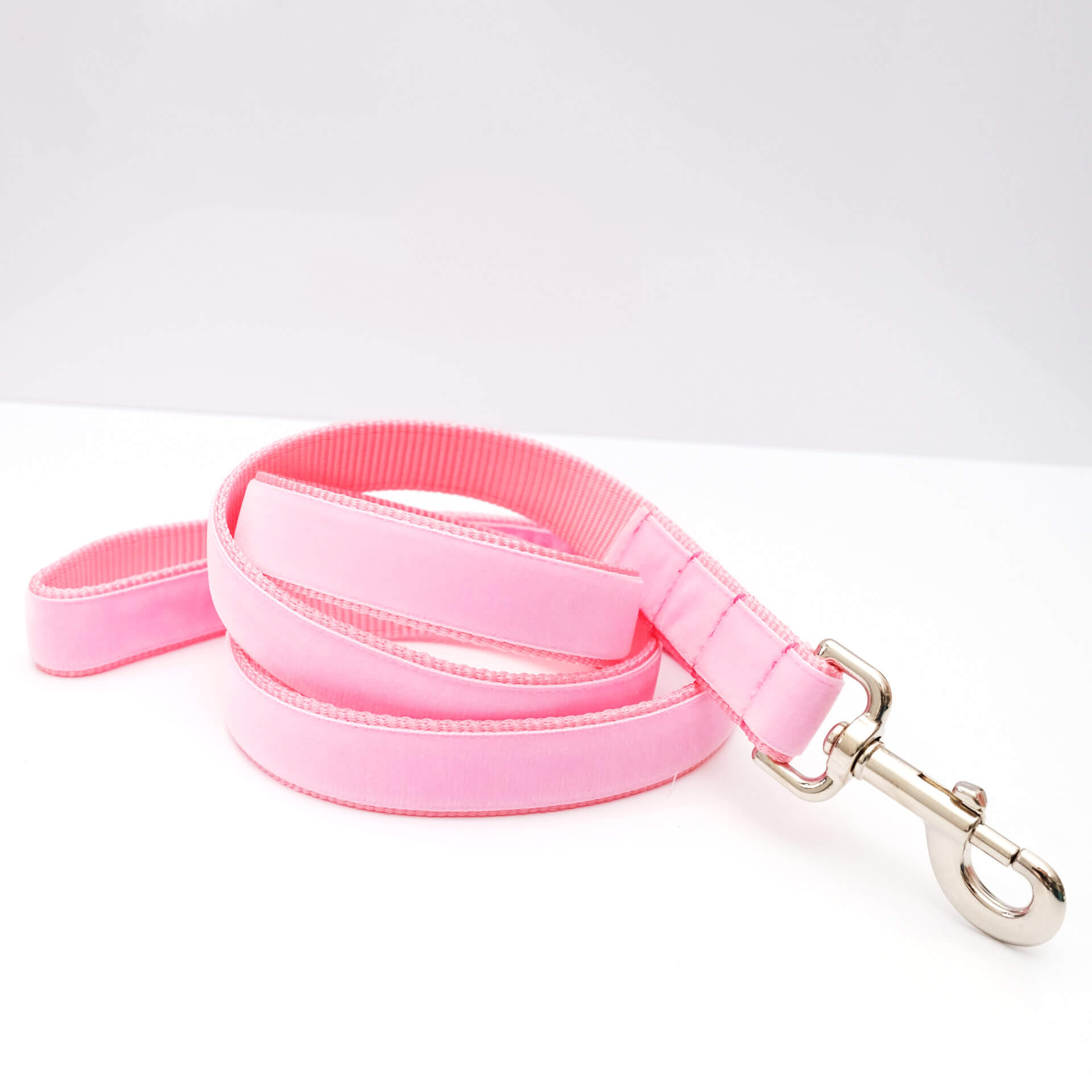 petal pink velvet dog leash