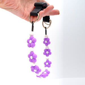 purple flower bead dog collar