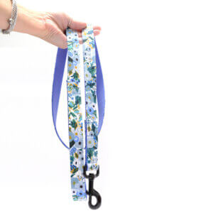 blue petite rose dog leash custom