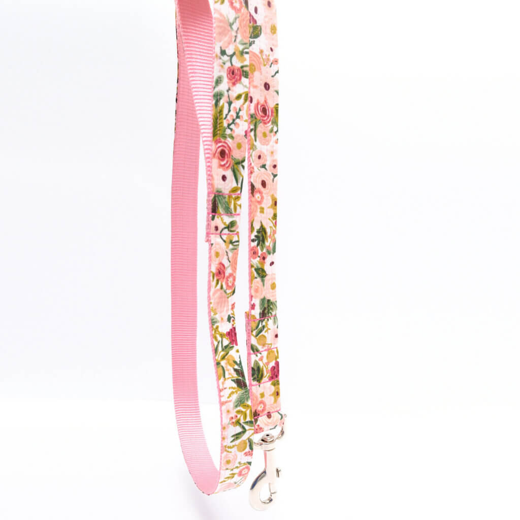 pink petite rose dog leash custom