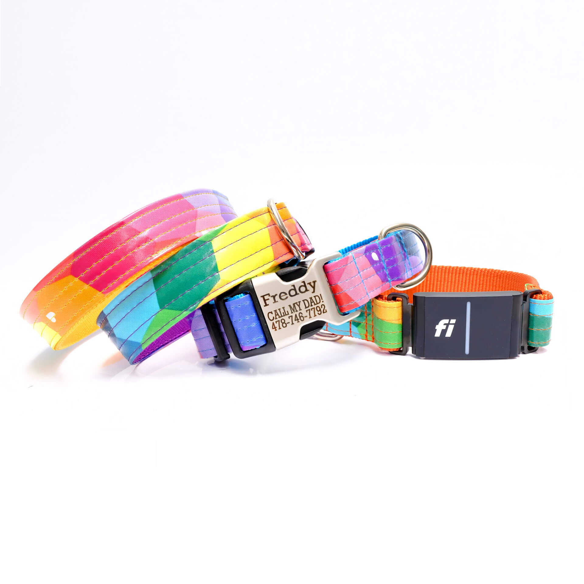 colorful fi dog collar laminated prism