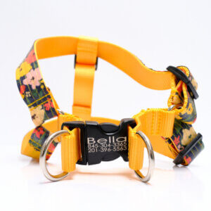 meadow floral step in dog harness