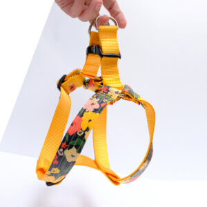 meadow floral step in dog harness custom