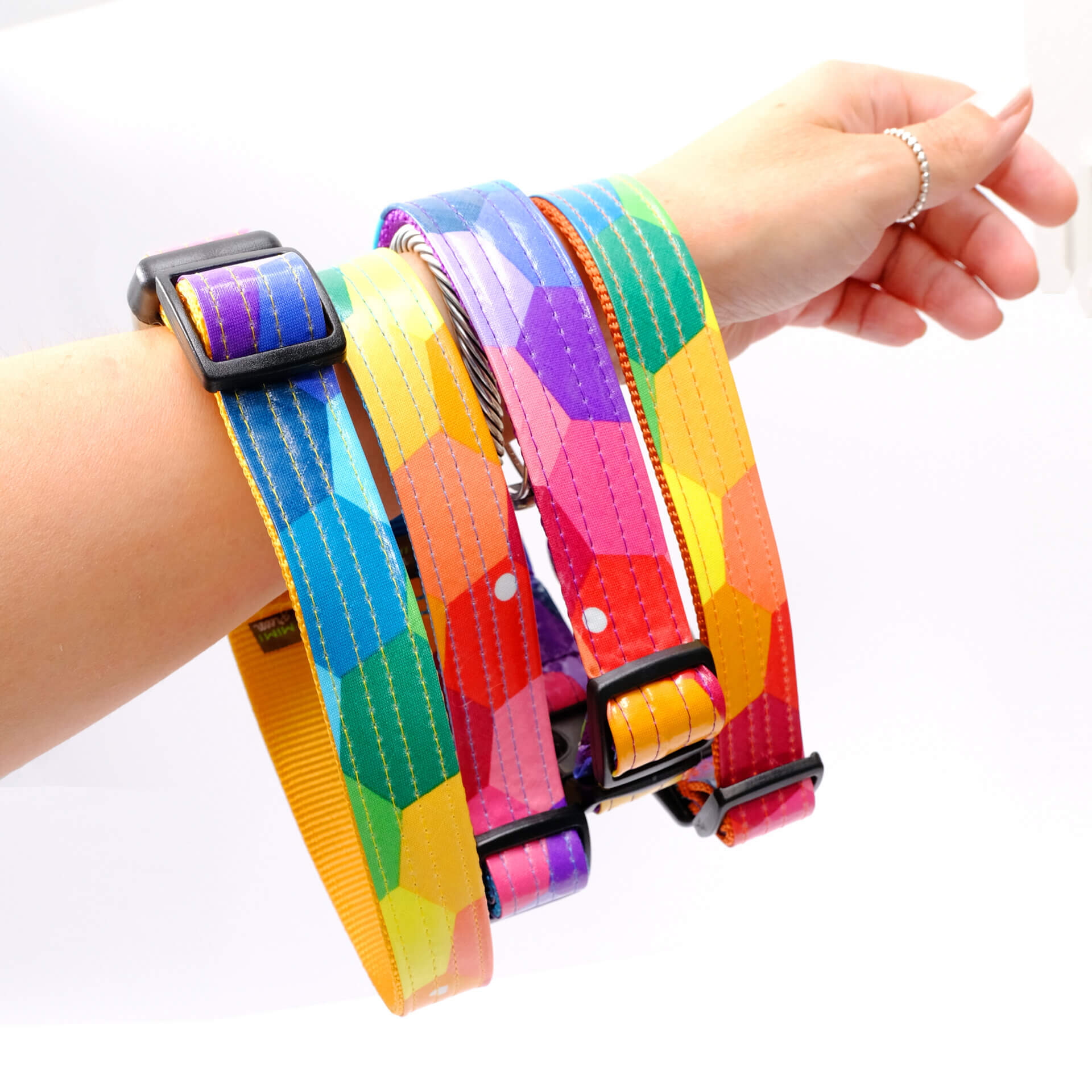 prism dog collar laminated cotton