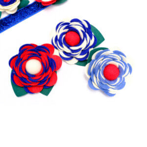 4th of july carnation flowers for dog collars